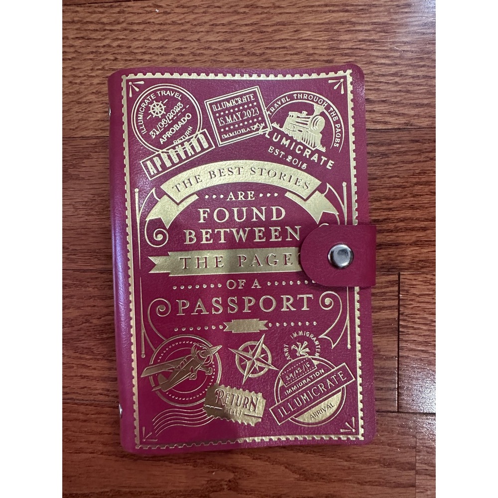 Illumicrate Passport Binder Journal Unisex OS Burgundy Gold Foil Travel Bookish